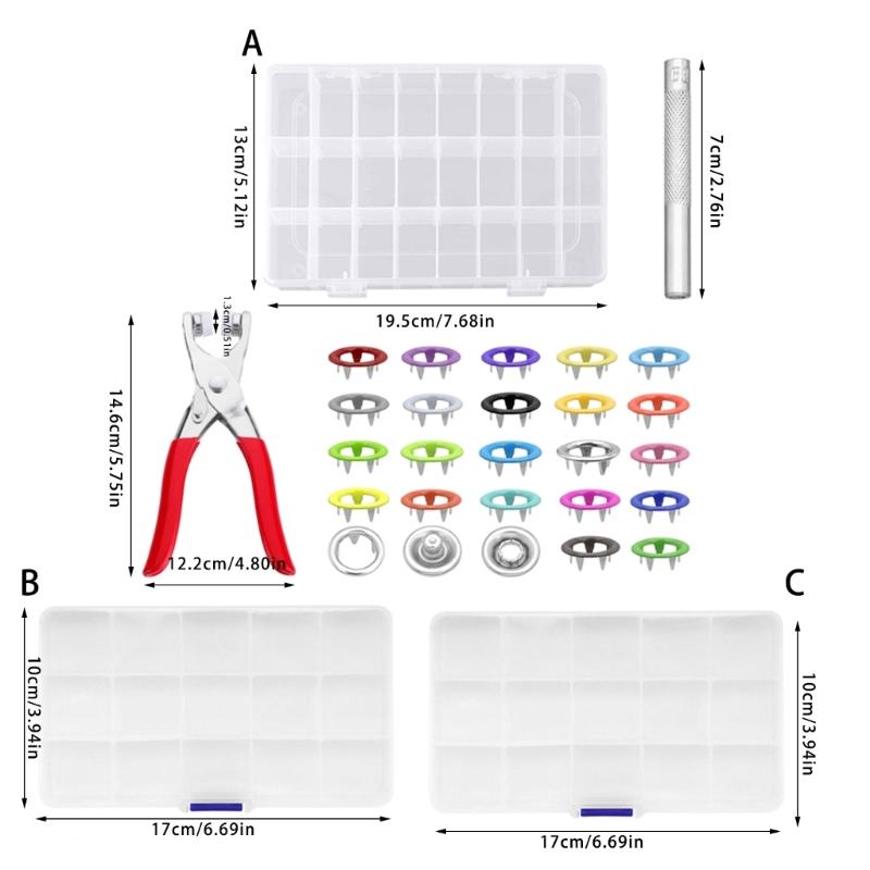 Metal Snap Button with Fastener Pliers Hollow Sewing Snaps Prong Snap Button Kits for DIY Crafting Clothing Sewing