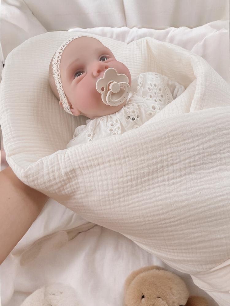 Muslin Wrap, Swaddle, Blanket, Mat with Filling 4 In 1 (latte)