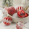 Christmas Decorations Set of 16: Red & White Special-Shaped Painted Ball Ornaments for Tree Pendants