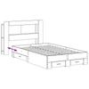 Bed Frame with Storage Space Smoked Oak 120 x 190 cm