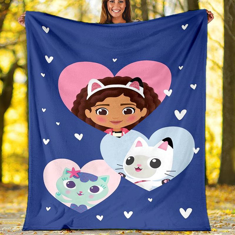 Gabby's Dollhouse Theme Printed Blanket - Perfect for Couch, Bed, Travel & Outdoor Use | Machine Washable, Cozy & Durable.