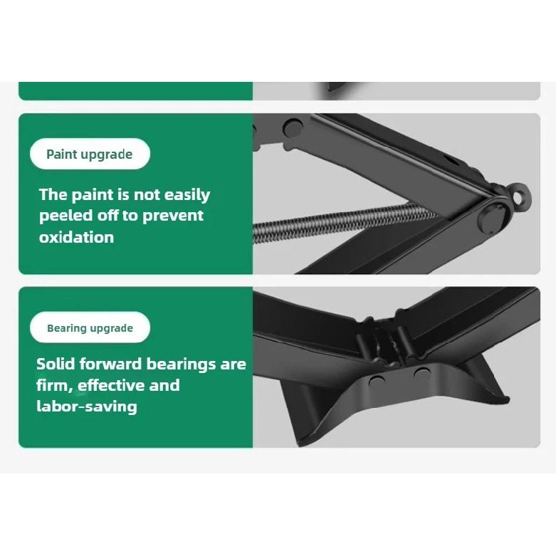 BAOLIAN Car Scissor Jack 3T Auto Emergency Lift Stand Labor-Saving Repair & Tire Replacement Tool and Wrench for SUV Vehicles