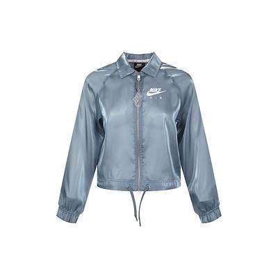 Air Glänzend Glatter Kragen Sportliche Freizeitjacke Damenjacke Fluoreszierend-Blau CU5545-031