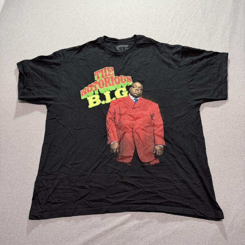 The Notorious B.I.G. T Shirt Men's XL Graphic Print Logo Lounge Black Tee