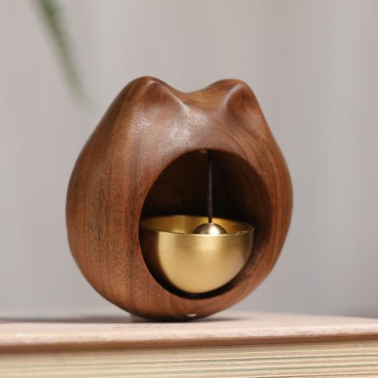 Manyetik Kapı Zil Çanı Ahşap Kedi Şeklinde Dükkancı Zili Kapı Açıldığında Dekoraatif Kapı Giriş Zil Çanı Veranda Bahçe Girişi Duvar Mağaza İçin