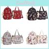 Cute Bear Bunny Print Nylon School Backpack With Breathable Straps For Teen Students