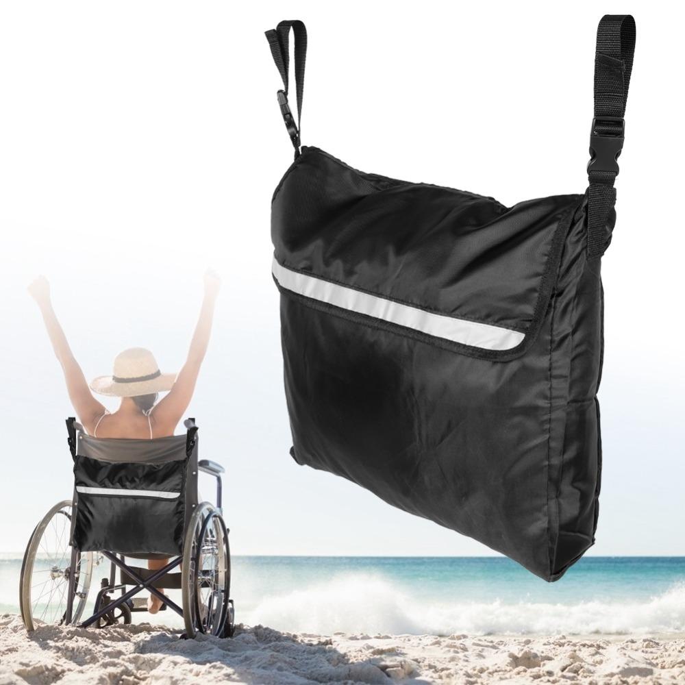 Multifunctional Wheelchair Bag Large Capacity Reflective Stripe Wheel Chair Storage Tote Adjustable Straps Premium Oxford Cloth