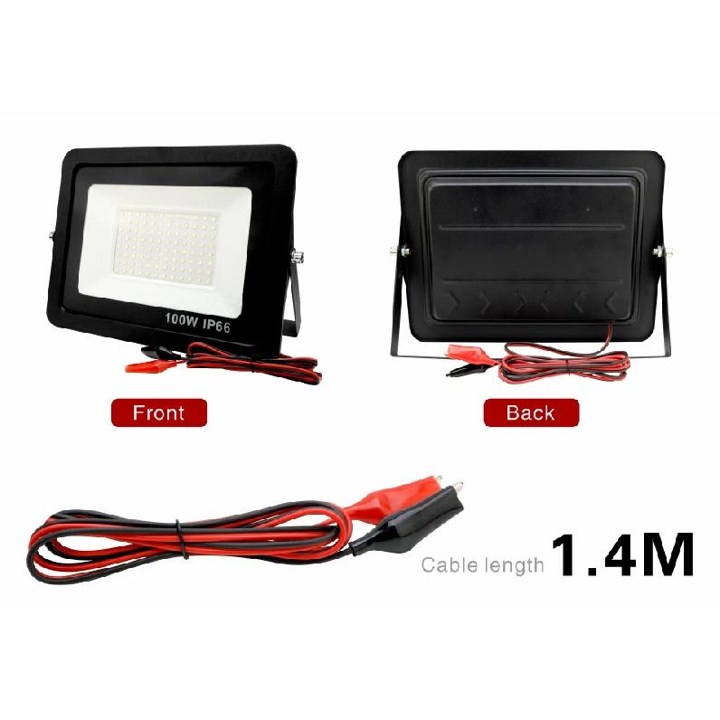 DC12V Led Flood Light 20W 30W 50W 100W Outdoor Floodlight Spotlight IP66 Waterproof Light Reflector Portable 12 Volt Led Lights