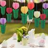 Honeycomb Tulip Flower Paper Tulip Floral Honeycomb Ceiling Hanging Decoration For Office Home Wedding Birthday Party Decor