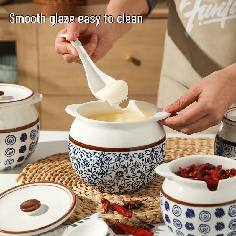 Van Gogh High-Temp Enamel Lard Storage Jar with Lid, 1400ml