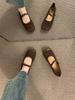 Retro late evening wind versatile Mary Jane shoes 2025 autumn new square head Korean version flat-bottomed small fragrant wind shallow mouth sin