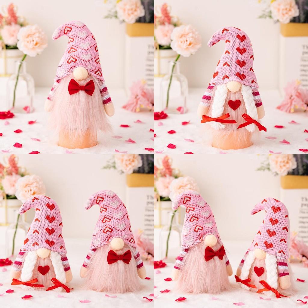 Charming Pink Valentines Day Couple Statues Delightful Heart Decorations For Lovers