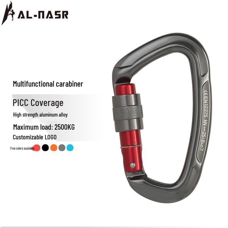 Customizable Outdoor Rock Climbing D-Shaped Aluminum Carabiner Safety Lock Hook