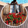 Flowers On The Wall Round Beach Blanket,Polyester Sand Resistant Beach Towel,Absorbent Quick Dry Pool Towel Portable Picnic Mat