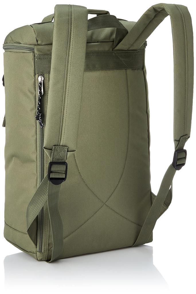 Aventura Square Large A4 Mesh Back Olive PT-1853 Box-Shaped Backpack, Water-Repellent Nylon, Capacity, Size, Pocket, Zipper, 18L, Logo,