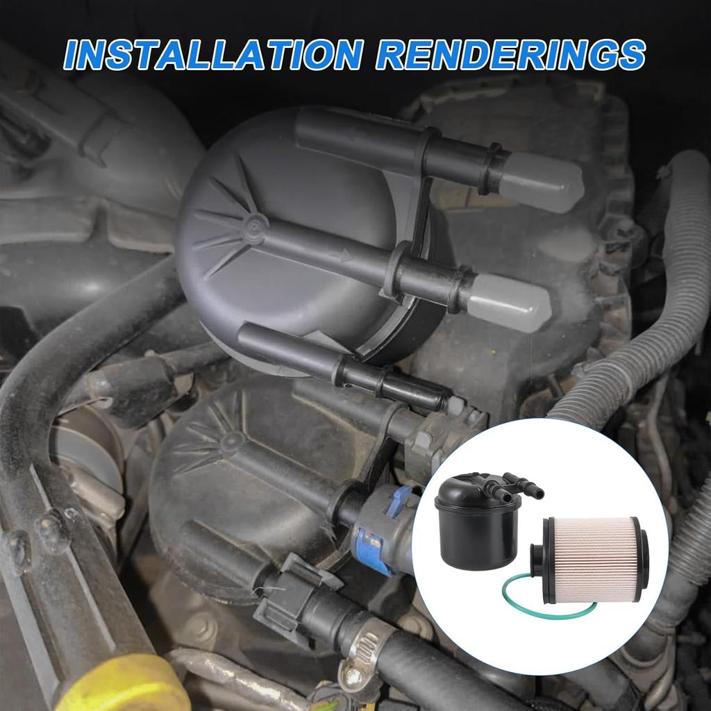 CARMOCAR 6.7 Power stroke Fuel Filter FD-4615 replacement for 2011-2016 Ford F-250 F-350 F-450 F-550 Super Duty 6.7L V8 5 Micron Diesel Replace