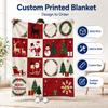 Focus Christmas Patchwork Custom Printed Fleece Blanket Santa Personalized Blanket for Bedroom Sofa Holiday Gift