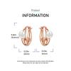 Luxurious copper Color Fashion Round Ball Hoop Earrings Rose Gold & Gold Zircon Slap Piercing Ear Buckles for Women Fine Zircon