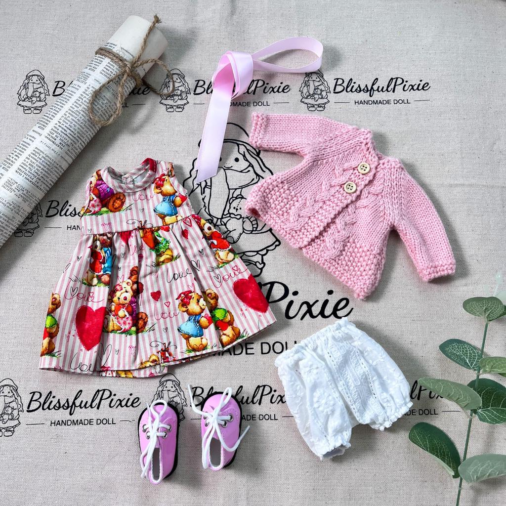 BlissfulPixie Handmade Waldorf Doll Clothes Set (30cm) with Beautiful Box, Perfect for Girls, Christmas, Birthday Gift - Autumn Clothing Accessories