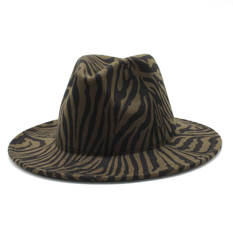 Men'S And Women'S Couple Hats, Big-Brimmed Woolen Top Hats, Flat-Brimmed Jazz Hats.