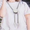 Lightweight Sliding Round Pendant Necklace Classical Pointed Cone Neckwear for Everyday Comfort and Travel Activity