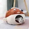 Kugelfischform Katzenhöhlenbett Zelt für drinnen Kleine bis große Katze Waschbar Cartoon Weiches Kissen Rutschfester Boden