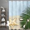 Ocean Shell Starfish Palm Leaf Shower Curtain, Bathroom Decorative Shower Curtain, Waterproof Shower Curtain with Hooks