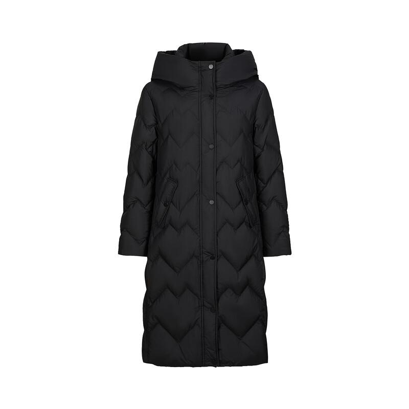JUZUI Women's Maillard Hooded Waist-Cinching Goose Down Jacket