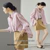 Women's Pink Stripe Cotton Button-Down Shirt