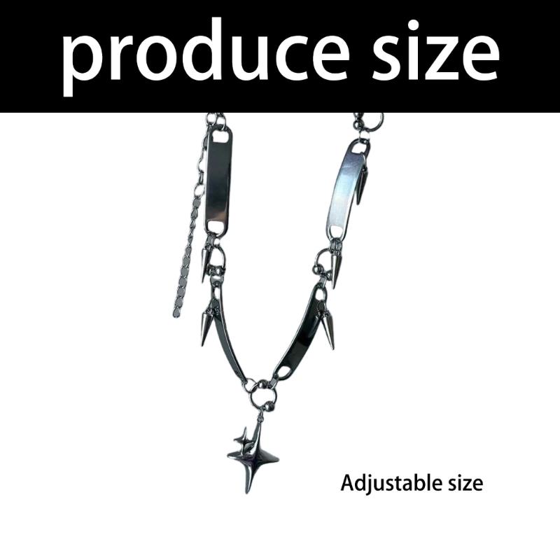 Star Pendant Necklace Alloy Texture Tassels Clavicle Chain Adjustable Length for Daily Wear and Special Occasions