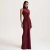 European and American women's clothing spring and summer new temperament turtleneck sleeveless slim dress mesh stitching pleated dress women