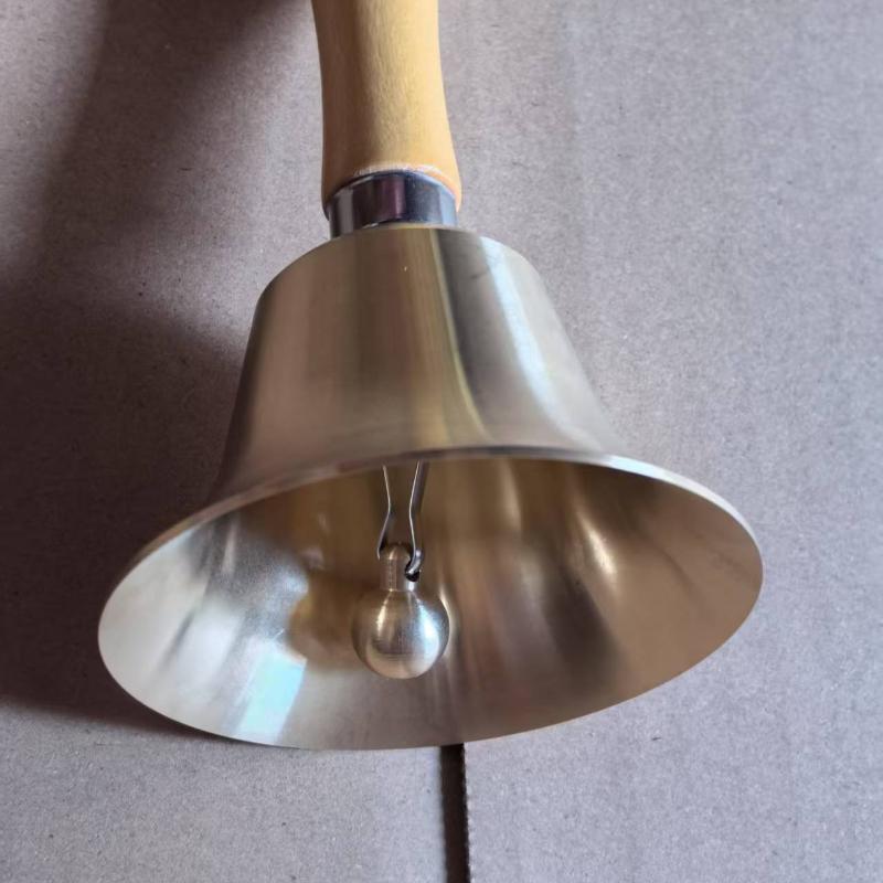 Kupfer Holzgriff Hand-Rock Glocke Kinder Erwachsene Studenten Schlaginstrument Lehre Weihnachten Haustierglocke