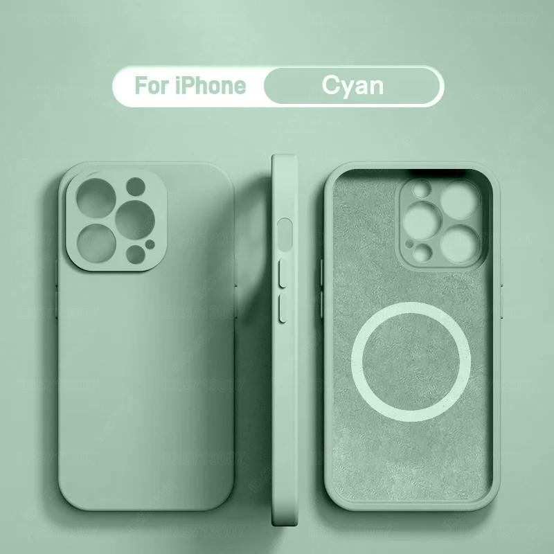 Luxury Liquid Silicone Magnetic Case for iPhone 11 13 12 Mini 14 15 16 Pro Max Plus for Magsafe Phone Case Wireless Charge Cover