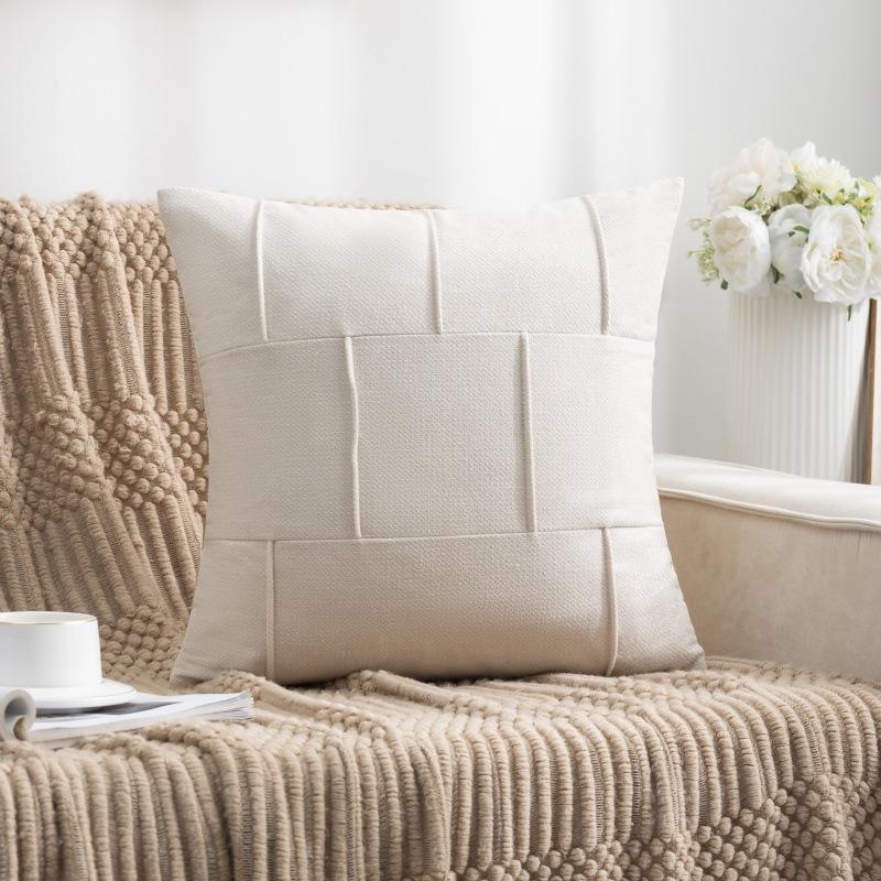 Light Luxury and High-end Living Room Leather Sofa Lumbar Pillow Case Without Core Large Back Cushion Pillow Pillow Case