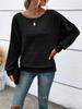 Women's Casual Long Sleeve Patchwork Pullover Sweater - Autumn/Winter Collection
