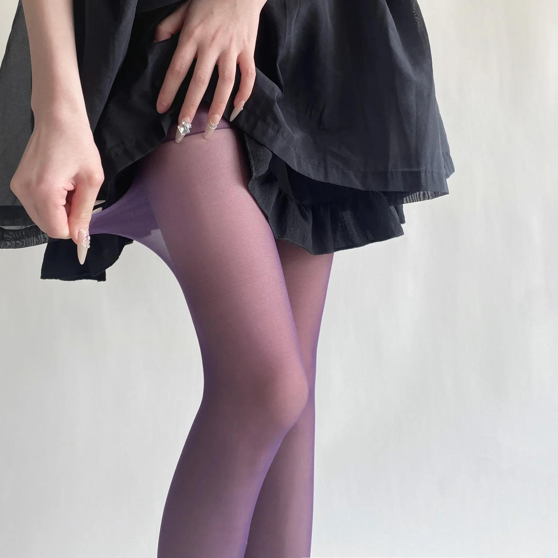 

Ultra-thin Nylon Thigh High Stockings Pantyhoses Blue Green Women Sexy Women Tights Velvet Sexy Lingeries Hosiery Body Stockings One Size темно-фіолетовий колір