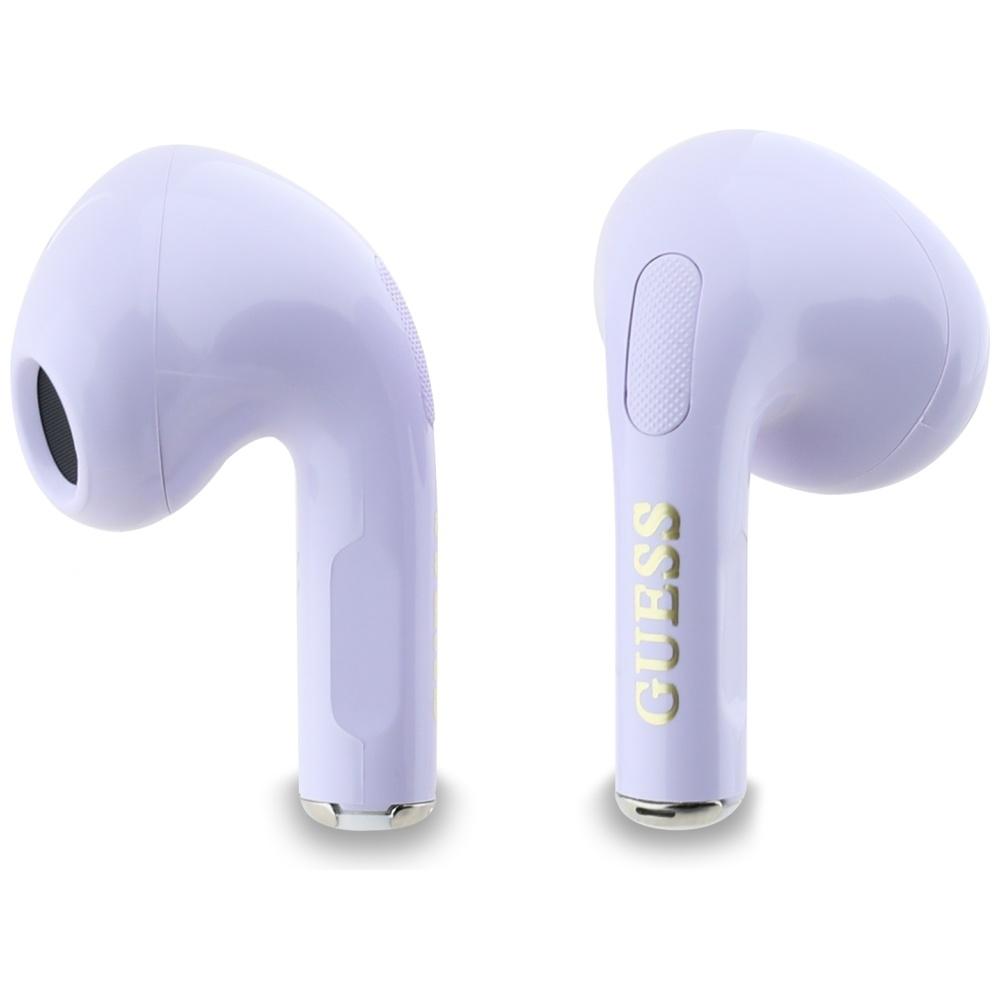 Guess Glossy Effect Printed Classic Logo & Charm Lavender TWS Headphones