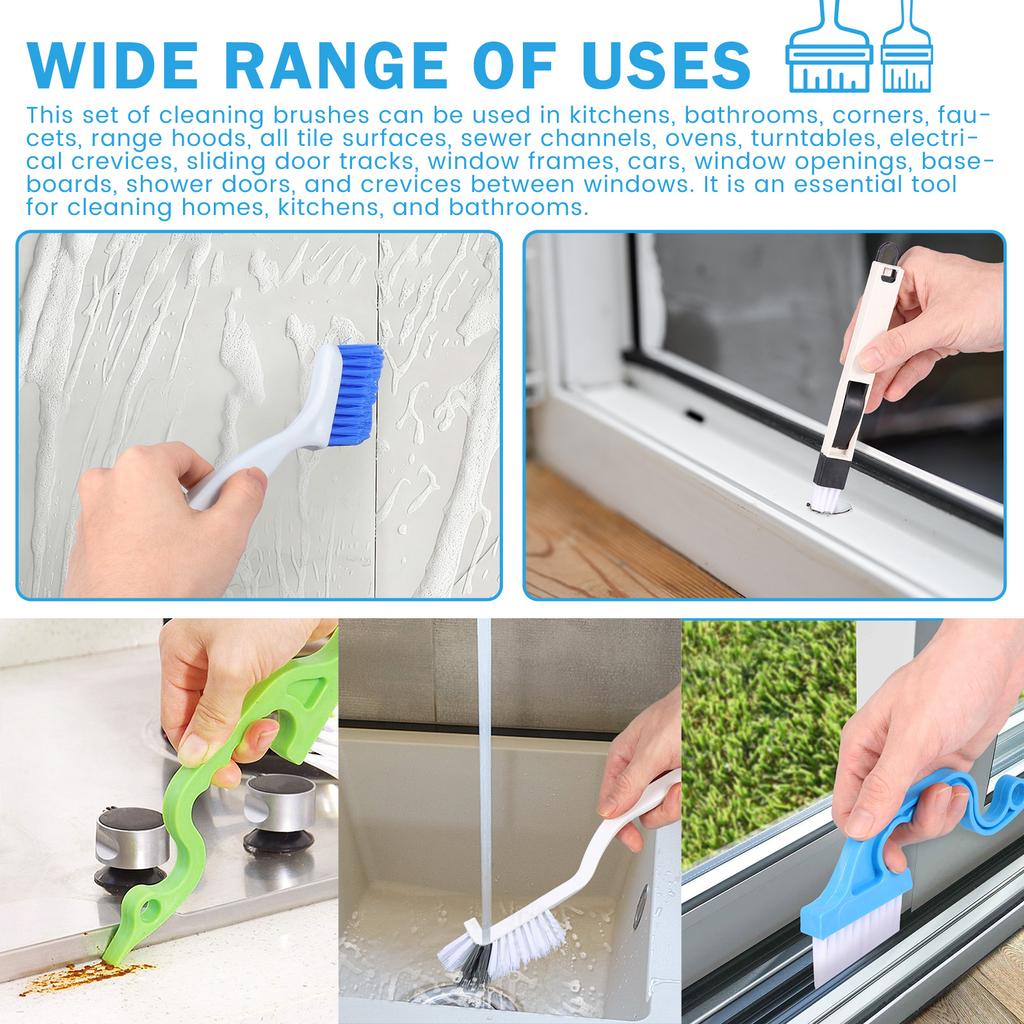 Crevice Cleaning Brushes for Toilet Corner Tiny Window Door Track Groove Gap Cleaning Scrub Brush Kitchen Bathroom Cleaning Tool