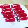 100% Handmade Short Almond Shape Minimalism Bright Red Fake Nail Set With Glue & Box Simple Press On Nails Phototherapy Fake Nails