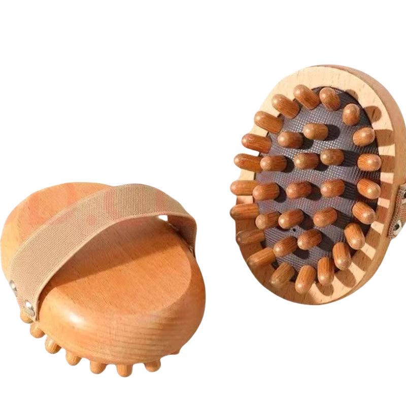 Solid Wood Abdominal Massage Brush for Belly and Meridian Relief