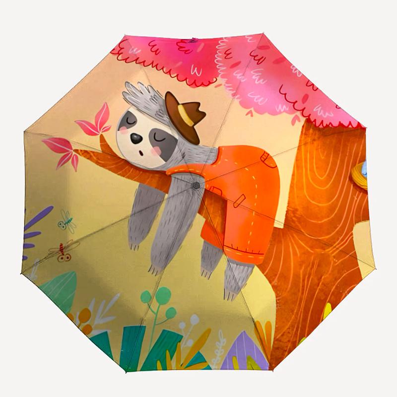 

1pc Sloth AdventureAutomatic Open/close Umbrella, 8-Rib sturdy structure, Portable Travel Umbrella, Parties, Everyday Usec39