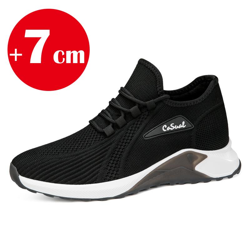 

Кроссовки мужские увеличивающие рост туфли скрытые каблуки комфорт дышащие увеличивающие рост туфли для мужчин увеличивающая стелька 7 см увеличивающая рост обувь 37 чёрный