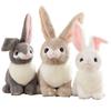 25/40CM Simulação Fofo Branco Cinza Cáqui Pelúcia Coelho Pelo de Coelho Realista Animal Coelho da Páscoa Simulação Coelho Brinquedo Modelo Presente