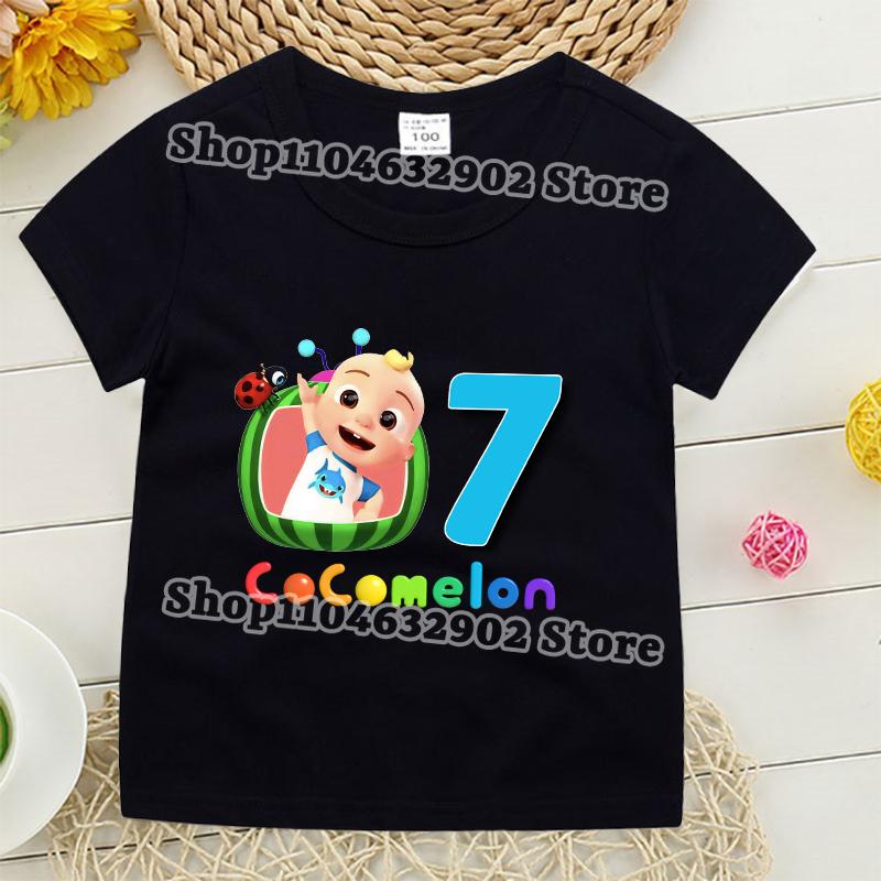 

Cocomelons Kids Summe T-shirts Boys Girls Birthday Party Tee Cartoon Anime Graphic Print T-shirt Children Fashion Clothes Gifts 140CM
