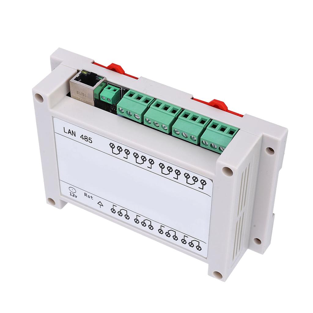 RJ45 TCP IP Remote Controller Module 8‑Channel Relay Switch 250V AC 10A (White)