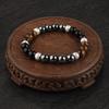 8mm Tiger Eye and Hematite Bracelet with Black Onyx Beads and Silver-Tone Accents Handmade Jewelry For Gift DB-14