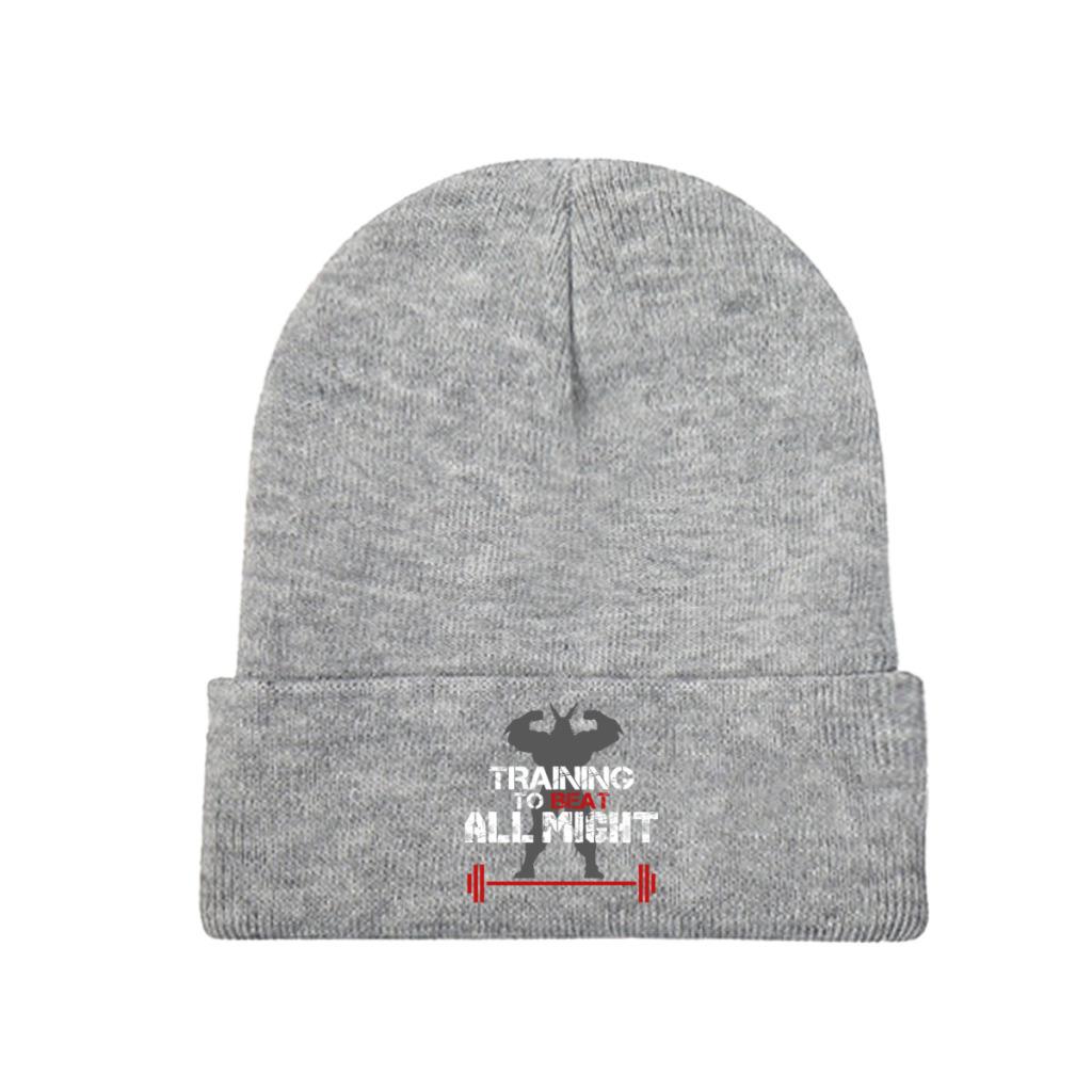 My Hero Academia Training To Beat All Might Knitted Hat for Women Unisex Beanies Winter Hat  Crochet Cap