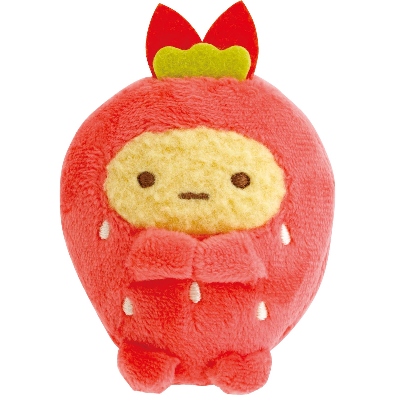 San-X Sumikkogurashi Fruit Parlor Palm-sized Plush Toy Set: Fried Shrimp Tail (Strawberry) & Tempura Shrimp Tail (Strawberry) MV46601 Approx. 60 x
