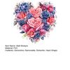 Watercolor Rose Heart Wall Stickers, Peel And Stick Pink Blue Floral Decals, Removable Waterproof PVC Flower Stickers for Bedroom Living Room