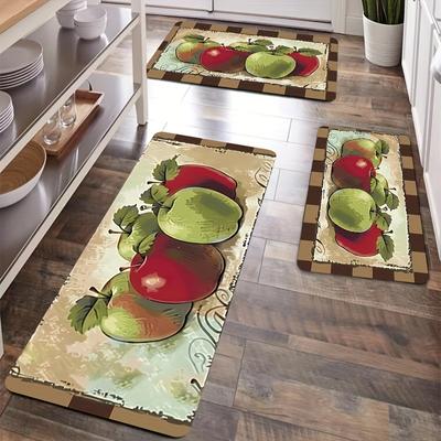 1 tapis de cuisine anti-fatigue, imprimé fruits, imperméable, antidérapant, épais, rembourré, tapis de cuisine, très résistant, confortable, pour la cuisine